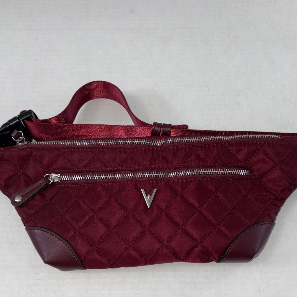 Quilted Burgundy Waist Bag Large Belt Bag - Picture 3 of 10